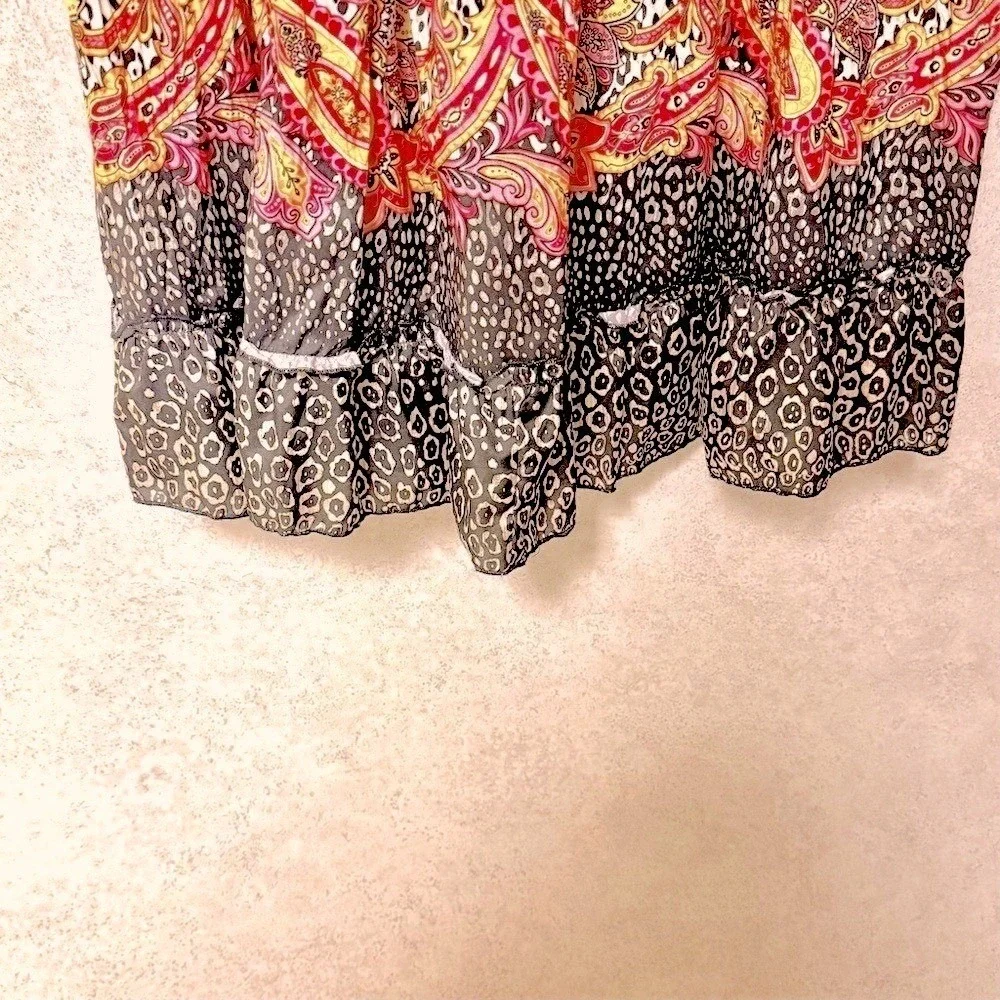 LAPIS M WOMENS COLORFUL BOHO‎ WESTERN FESTIVAL PAISLEY PRINT TIERED MAXI SKIRT - Picture 4 of 7